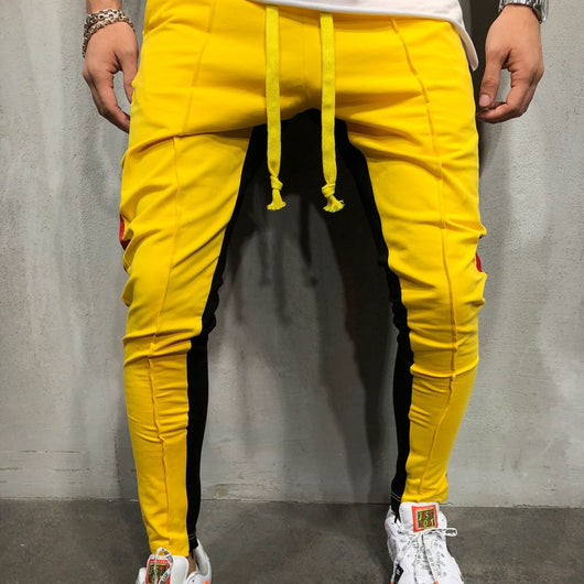 Pantalones Deportivos Hip Hop con Bloques de Color y Costuras Contrastantes para Hombre - Image 8