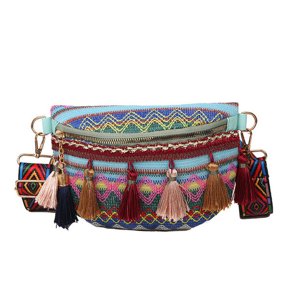 Bolsa Mensajera Étnica Multiusos para Mujer - Bandolera y Cintura