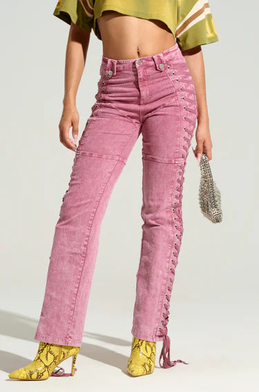 Jeans Bandage con Cordón para Mujer - Estilo Hot Girl Europeo y Americano - Image 32