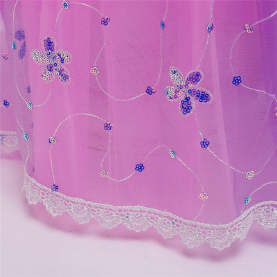 Vestido de Princesa Rapunzel con Mangas Abullonadas en Púrpura - Image 8