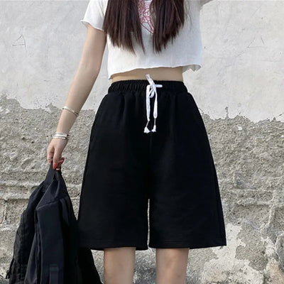 Shorts Deportivos Cintura Alta Sueltos Negros para Mujer - Efecto Adelgazante - Image 7