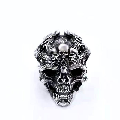Anillo de Plata Esterlina Estilo Motociclista Dominante para Hombre - Image 3