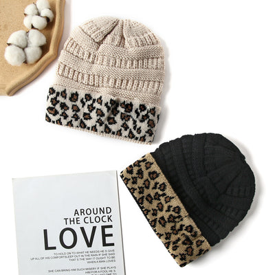 Gorro Tejido para Mujer Estampado Leopardo - Abrigo Cálido para Invierno - Image 24