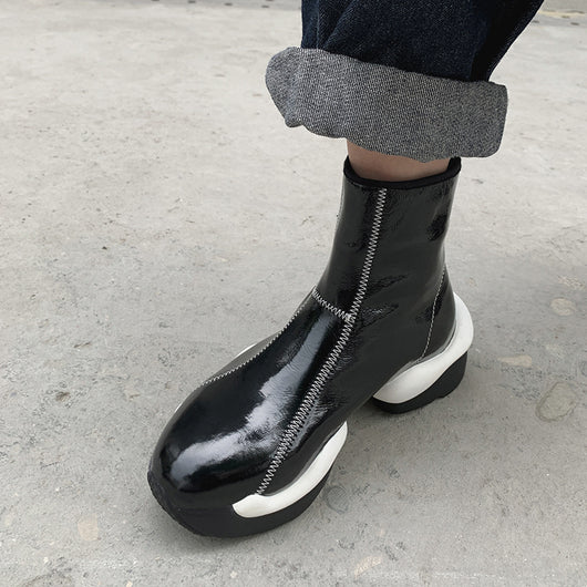 Botas de Invierno Talla Grande para Mujer con Tacón Robusto y Punta Redonda - Image 16