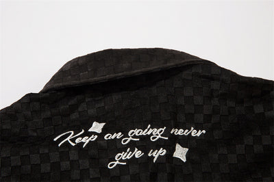 Abrigo Camisa Cuadros Escoceses con Letras Bordadas - Image 20
