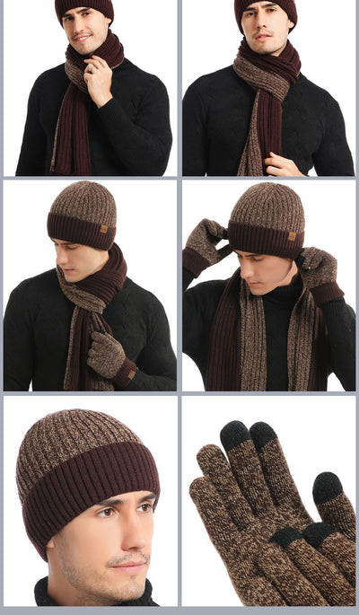 Conjunto Invernal de Gorro, Bufanda y Guantes Acolchados para Hombre - Image 17