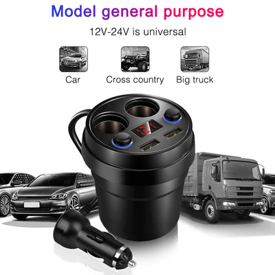 Cargador de Auto Type-C con Soporte de Taza - Carga Rápida Multifunción - Image 11