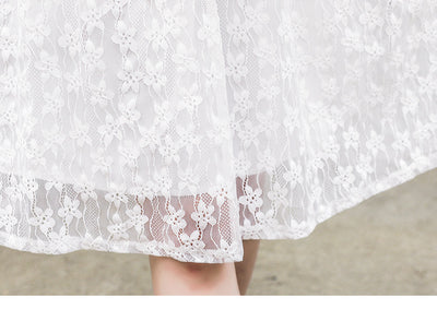 Falda Midi de Encaje Blanco Cintura Alta - Image 7