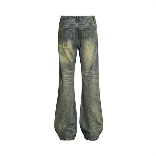 Jeans Vintage Holgados Teñidos Amarillo Barro para Hombre - Image 2
