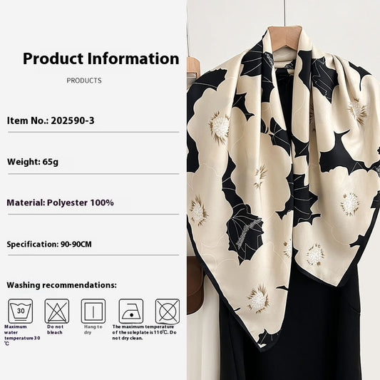 Pañuelo Cuadrado Estampado Floral para Mujer Estilo Artístico Retro - Image 2