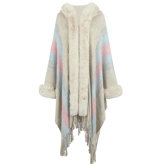 Capa con Capucha Rayada para Otoño e Invierno - Image 20