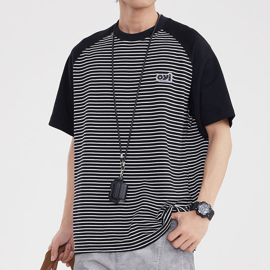 Playera de Rayas con Combinación de Colores para Hombre