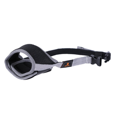 Orange and black adjustable pet muzzle with breathable mesh and a quick-release buckle. - Image 11