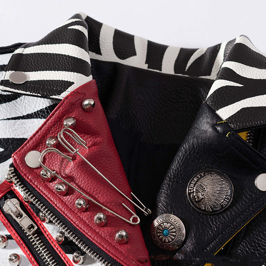 Chaqueta de Cuero Slim con Diseño Graffiti - Estilo Europeo y Americano para Mujer - Image 8