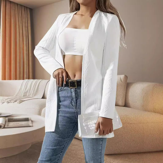 Cardigan Texturizado de Manga Larga para Mujer