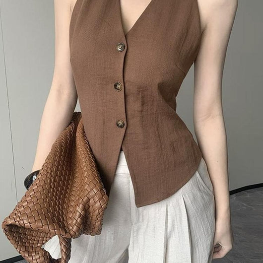 Chaleco Elegante Retro Estilo Francés Ajustado para Mujer - Image 11