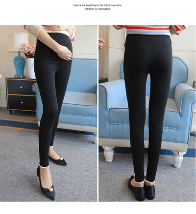 Leggins de Maternidad con Soporte Abdominal - Algodón Grueso y Terciopelo Elástico - Image 10
