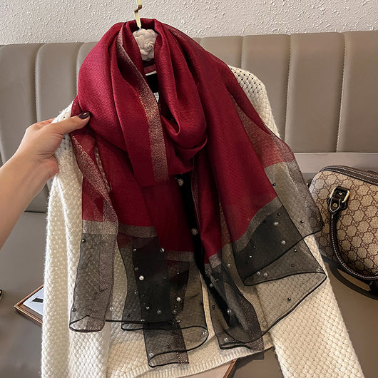 Pañuelo de Seda Mezclada para Mujer - Ligero y Versátil Primavera Verano - Image 15