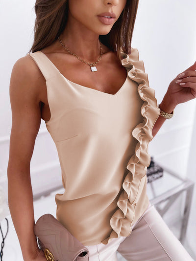 Blusa Sin Mangas Cuello Halter con Volantes - Diseño Fresco para Verano - Image 9