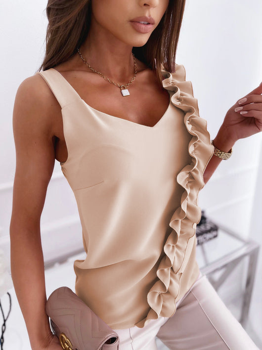 Blusa Sin Mangas Cuello Halter con Volantes - Diseño Fresco para Verano - Image 9