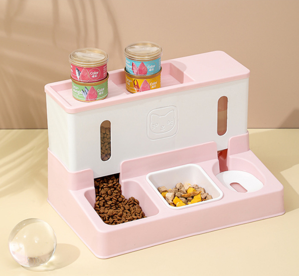 Dispensador Automático de Agua y Comedero Combinado para Mascotas