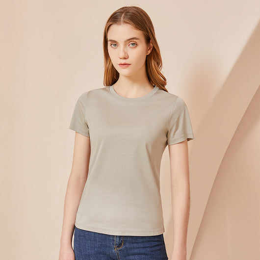 Blusa Fresca de Algodón y Seda de Gusano para Mujer - Manga Corta Verano - Image 8