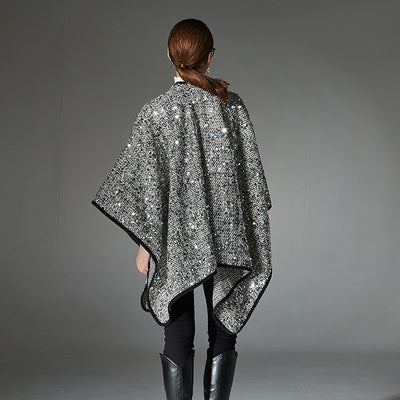 Chal de Lentejuelas Plateadas para Mujer - Elegancia Brillante - Image 3