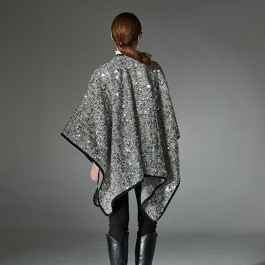 Chal de Lentejuelas Plateadas para Mujer - Elegancia Brillante - Image 3