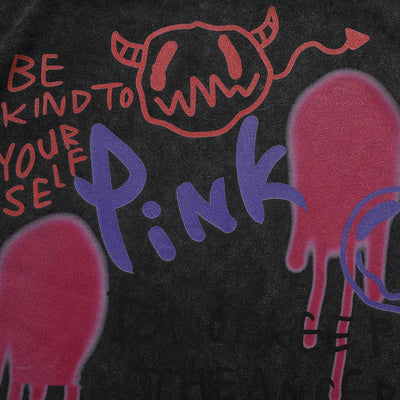 Camiseta Suelta con Estampado Graffiti para Hombre - Image 3