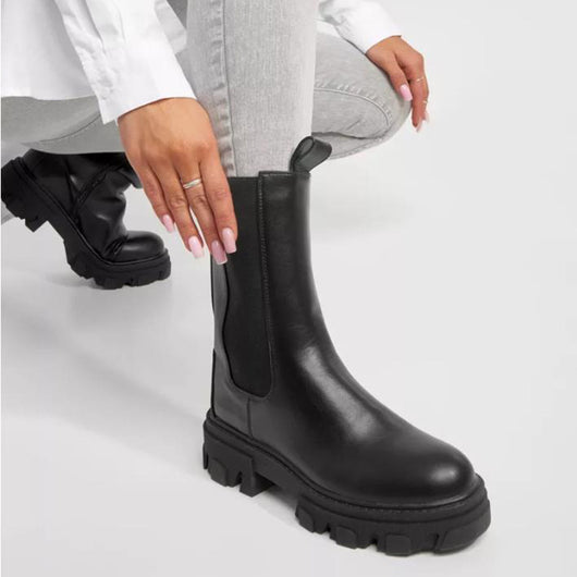 Botas Plataforma Mujer con Tacón Plano - Diseño Trendy y Cómodo - Image 8