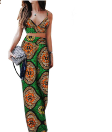 Conjunto de Dos Piezas Estampado Africano para Mujer - Image 5