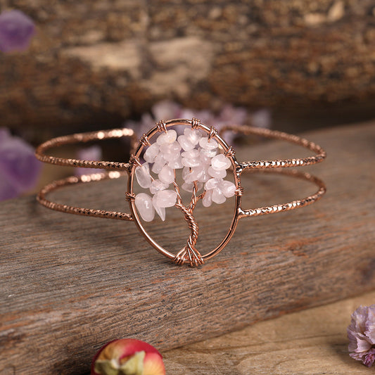Pulsera de Turquesa Natural con Alambre de Cobre Dorado para Mujer - Image 2
