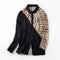 Blusa de Seda Estampado Leopardo Manga Larga para Mujer