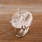 Fashion Irregular Beads Gold Adjustable Ring White Quartz Silver