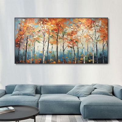 Cuadro Óleo Artesanal Bosque de Arces Otoñal - Arte Moderno para Sala de Estar - Image 3