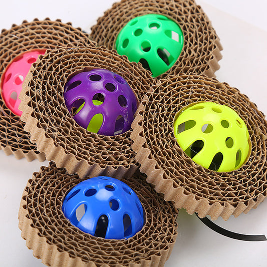 Juguete Interactivo para Gatos - Pelota con Papel Corrugado