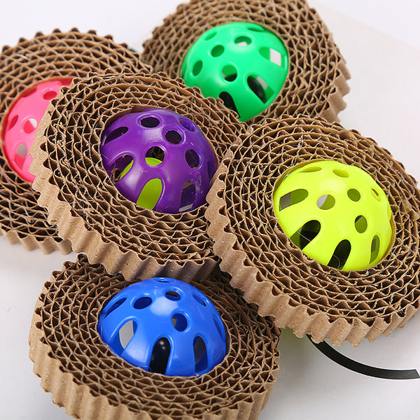 Juguete Interactivo para Gatos - Pelota con Papel Corrugado
