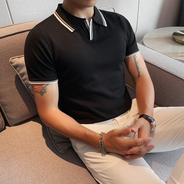 Polo Manga Corta Slim Fit Blanco - Tejido Fresco para Hombre - Image 4