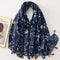 Foulard de Algodón y Lino con Borlas Decorativas - Diseño Coordinado