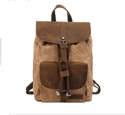 Mochila de Viaje Impermeable Cuero Crazy Horse y Lona para Hombre - Image 3