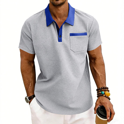 Polo Holgado de Punto Waffle para Hombre - Manga Corta - Image 17