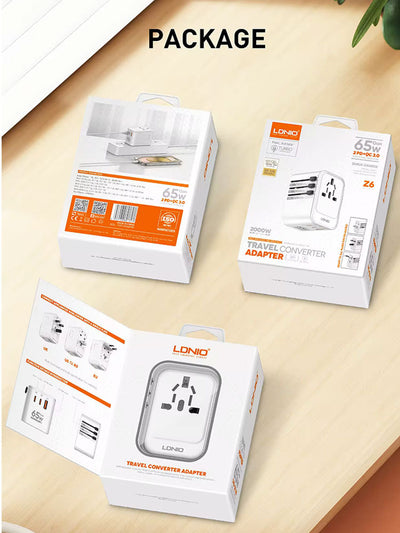 Cargador Rápido GaN 65W con Adaptador de Viaje Internacional - Image 8