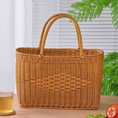 Canasta Tejida de Ratán para Compras, Frutas y Flores - Image 15