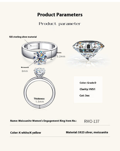 Anillo de Boda Moissanita Diseño Europeo y Americano - Image 8
