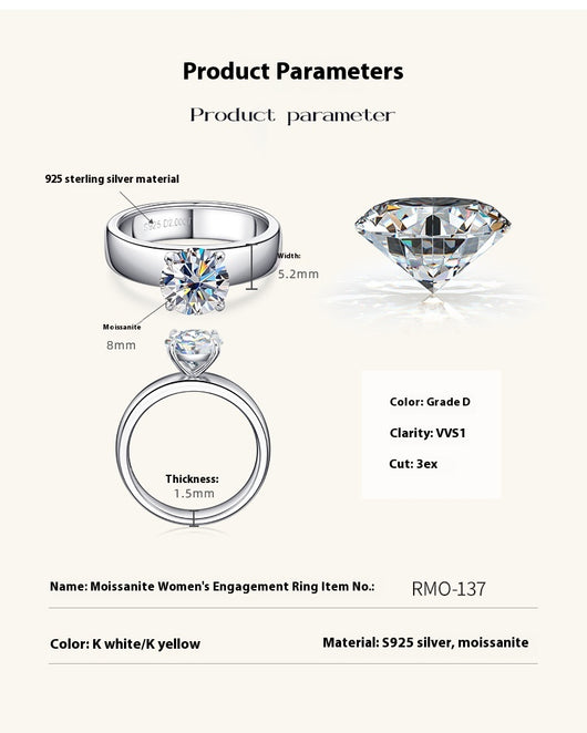 Anillo de Boda Moissanita Diseño Europeo y Americano - Image 8