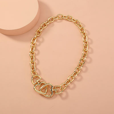 Collar Corazón Grande Electrochapado Estilo Europa y América - Image 16