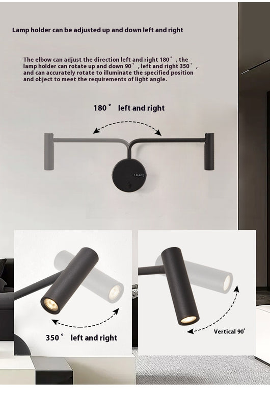 Lámpara de Pared Minimalista para Lectura con Brazo Articulado - Image 11