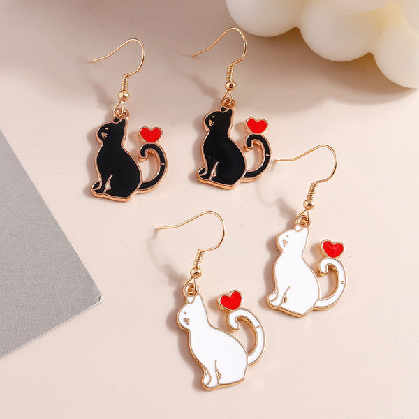 Aretes Colgantes Minimalistas de Mariposa, Gato y Dinosaurio en Acrílico y Metal