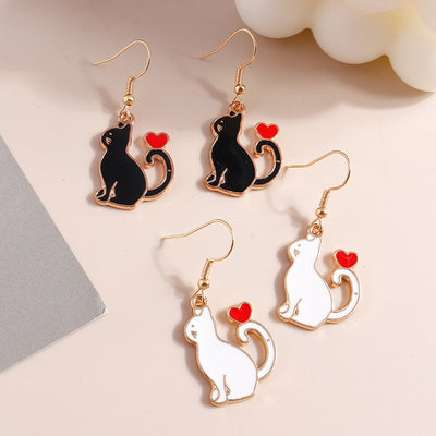 Aretes Colgantes Minimalistas de Mariposa, Gato y Dinosaurio en Acrílico y Metal