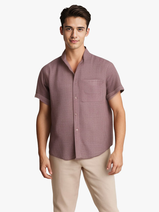 Camisa Casual de Lino y Algodón Transpirable para Hombre - Manga Corta - Image 13